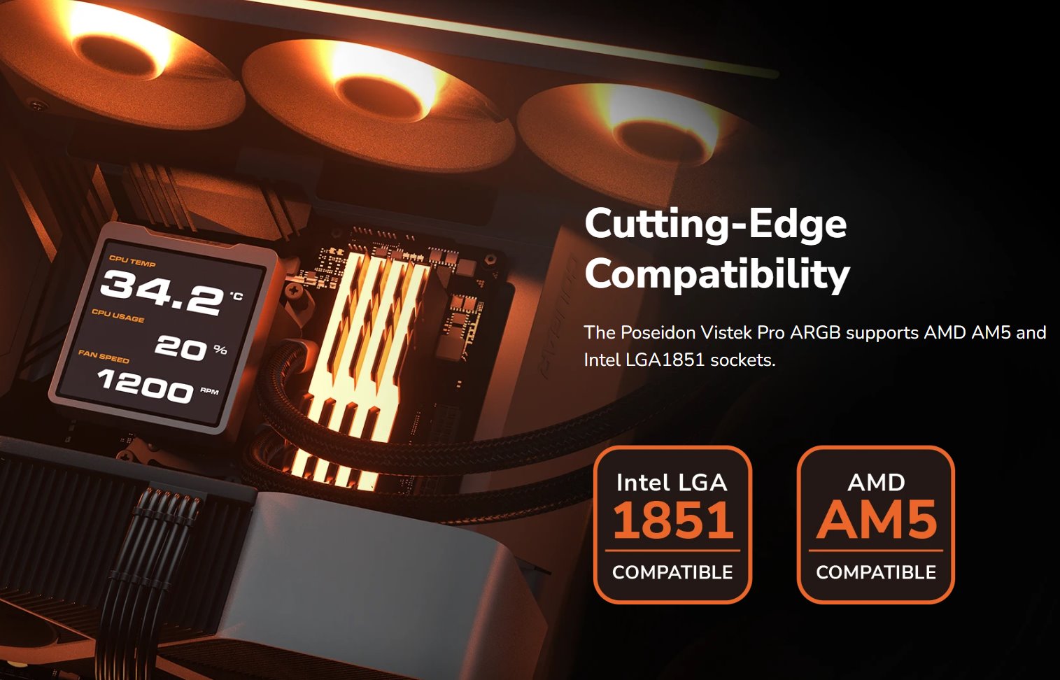 COUGAR chlazení POSEIDON VISTEK Pro ARGB 240 AIO vodní black