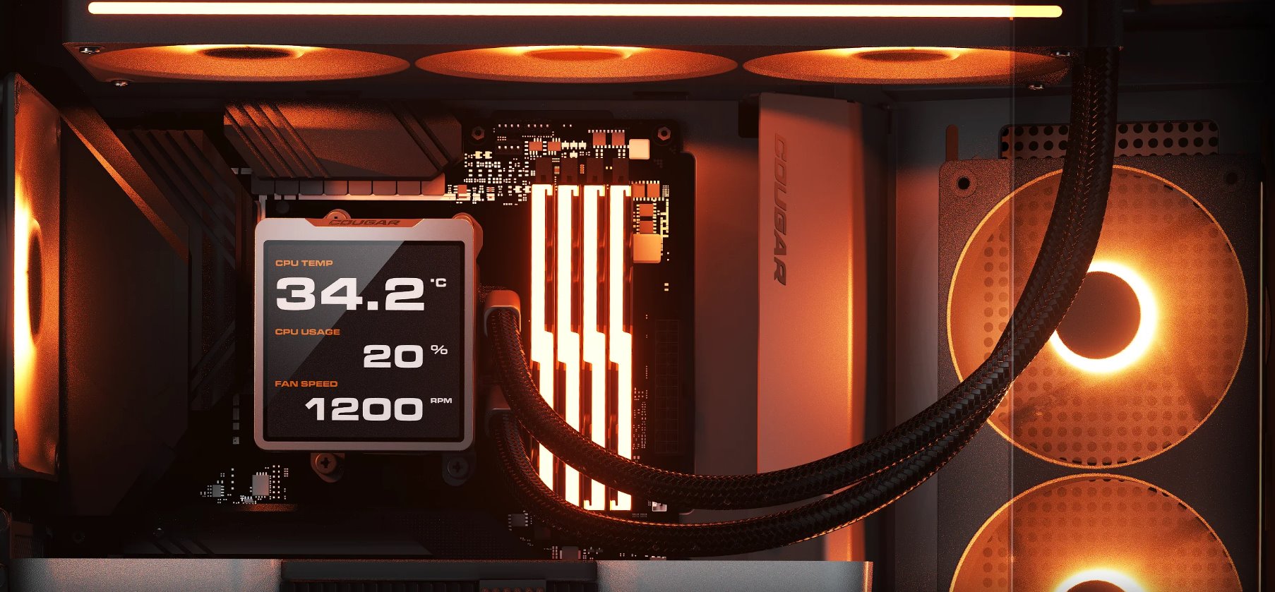 COUGAR chlazení POSEIDON VISTEK Pro ARGB 240 AIO vodní white