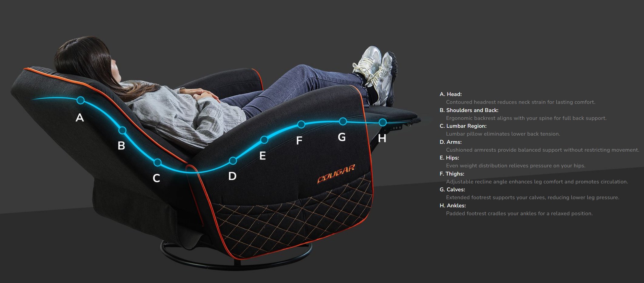 COUGAR herní křeslo FIDOM Orage/Black