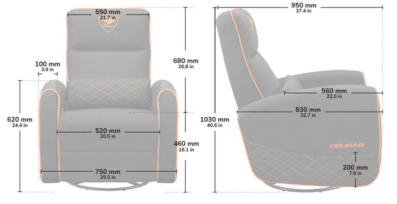 COUGAR herní křeslo FIDOM Orage/Black