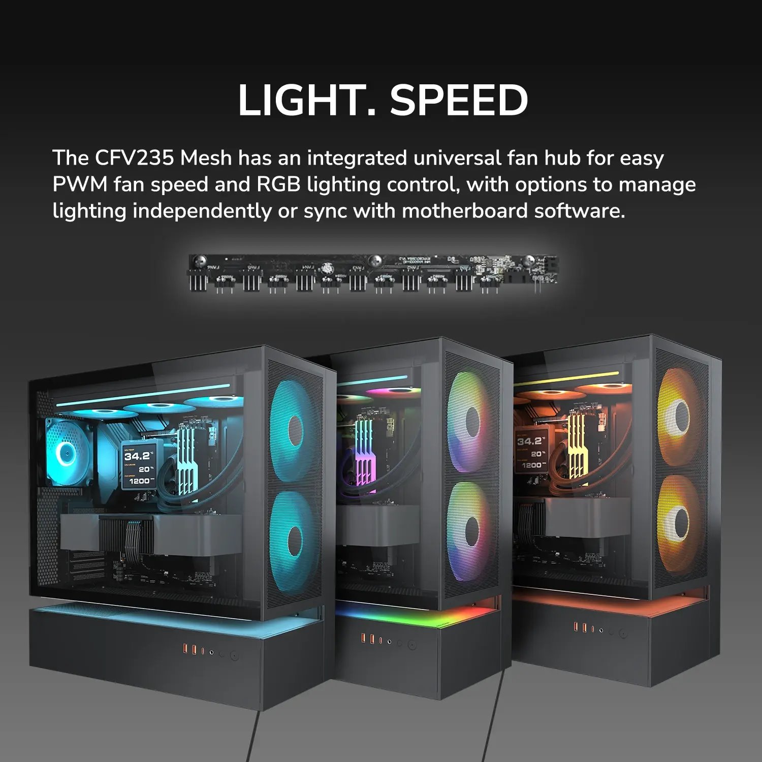 COUGAR PC skříň CFV235 Black Mid Tower Mesh