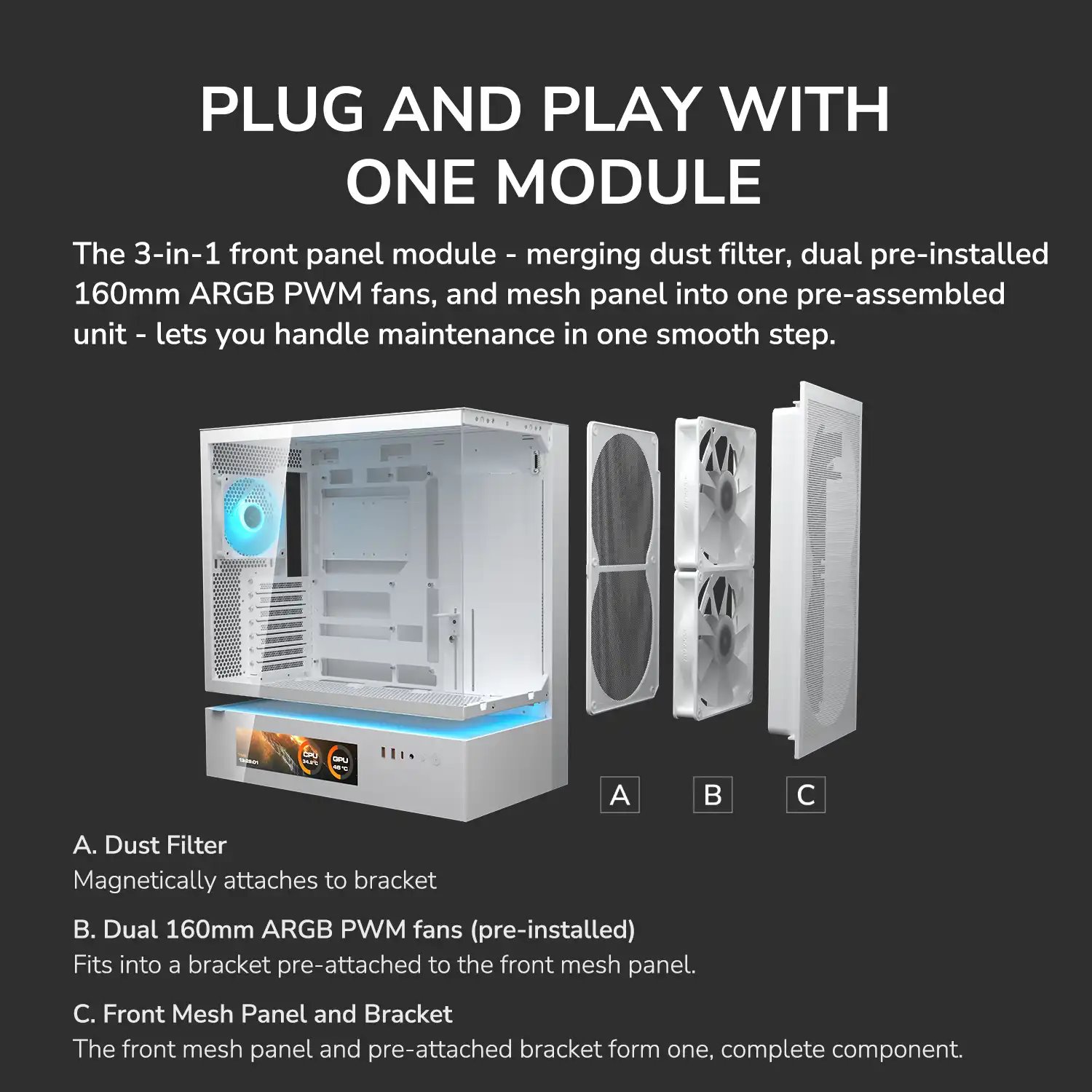 COUGAR PC skříň CFV235 Mesh Vision Black Mid