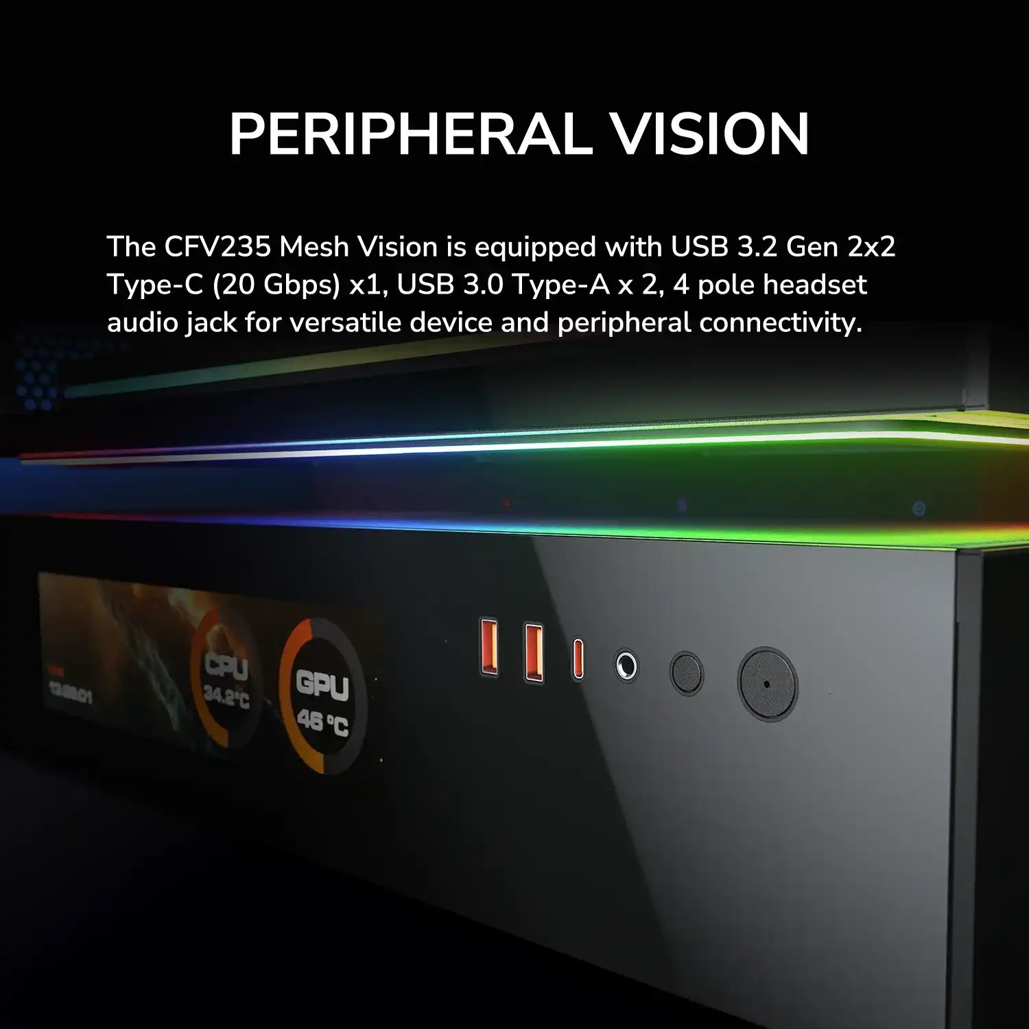 COUGAR PC skříň CFV235 Mesh Vision Black Mid