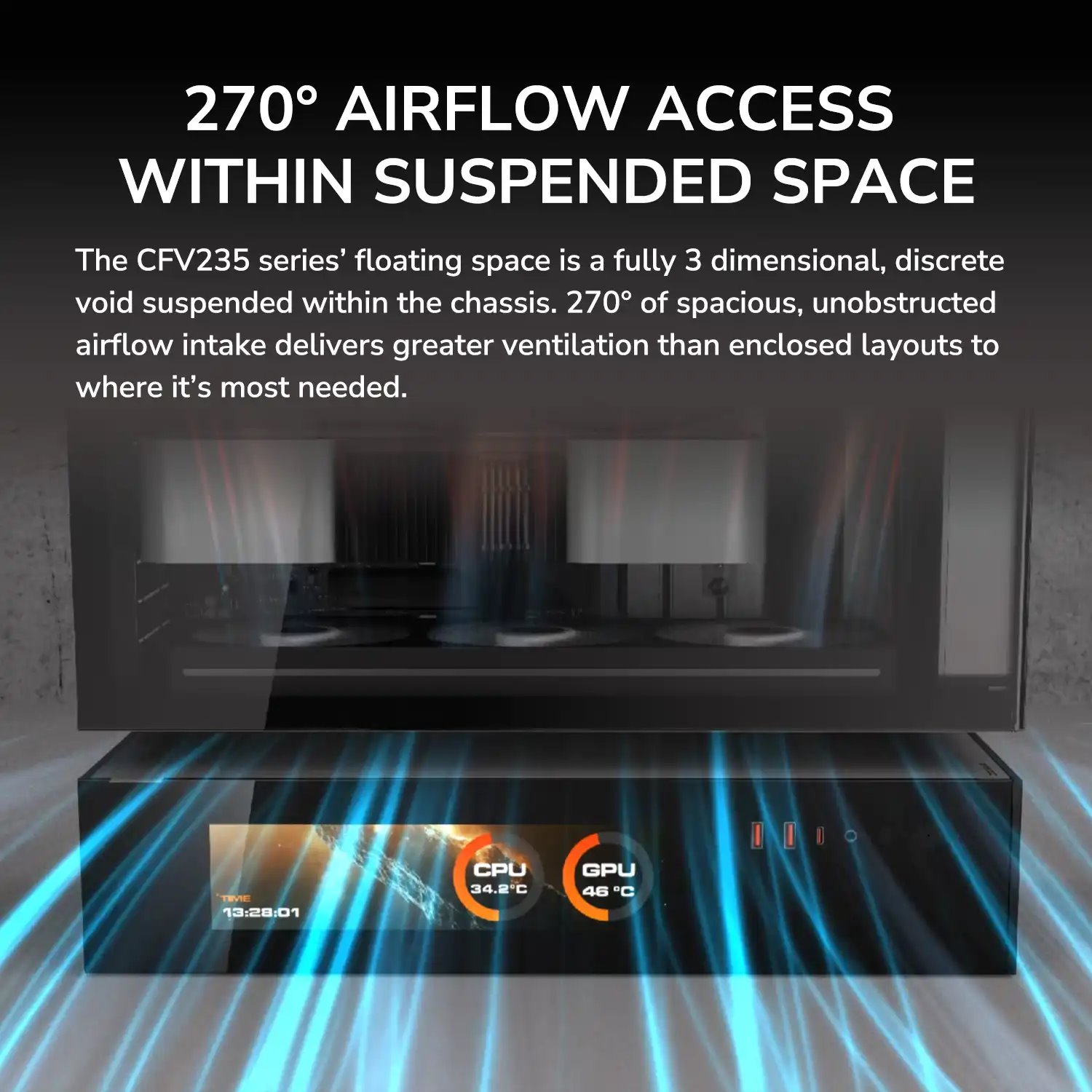 COUGAR PC skříň CFV235 Mesh Vision White Mid