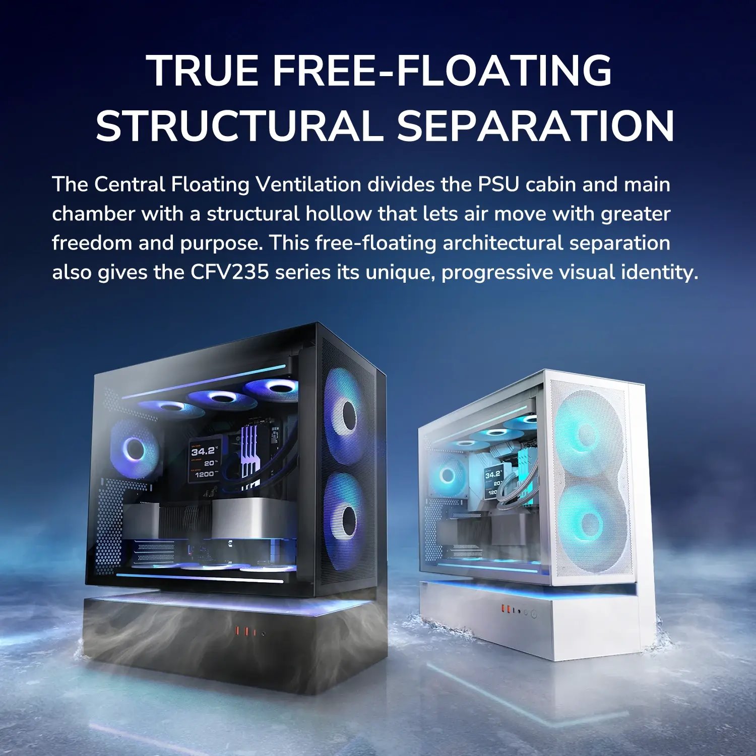 COUGAR PC skříň CFV235 Mesh White Mid