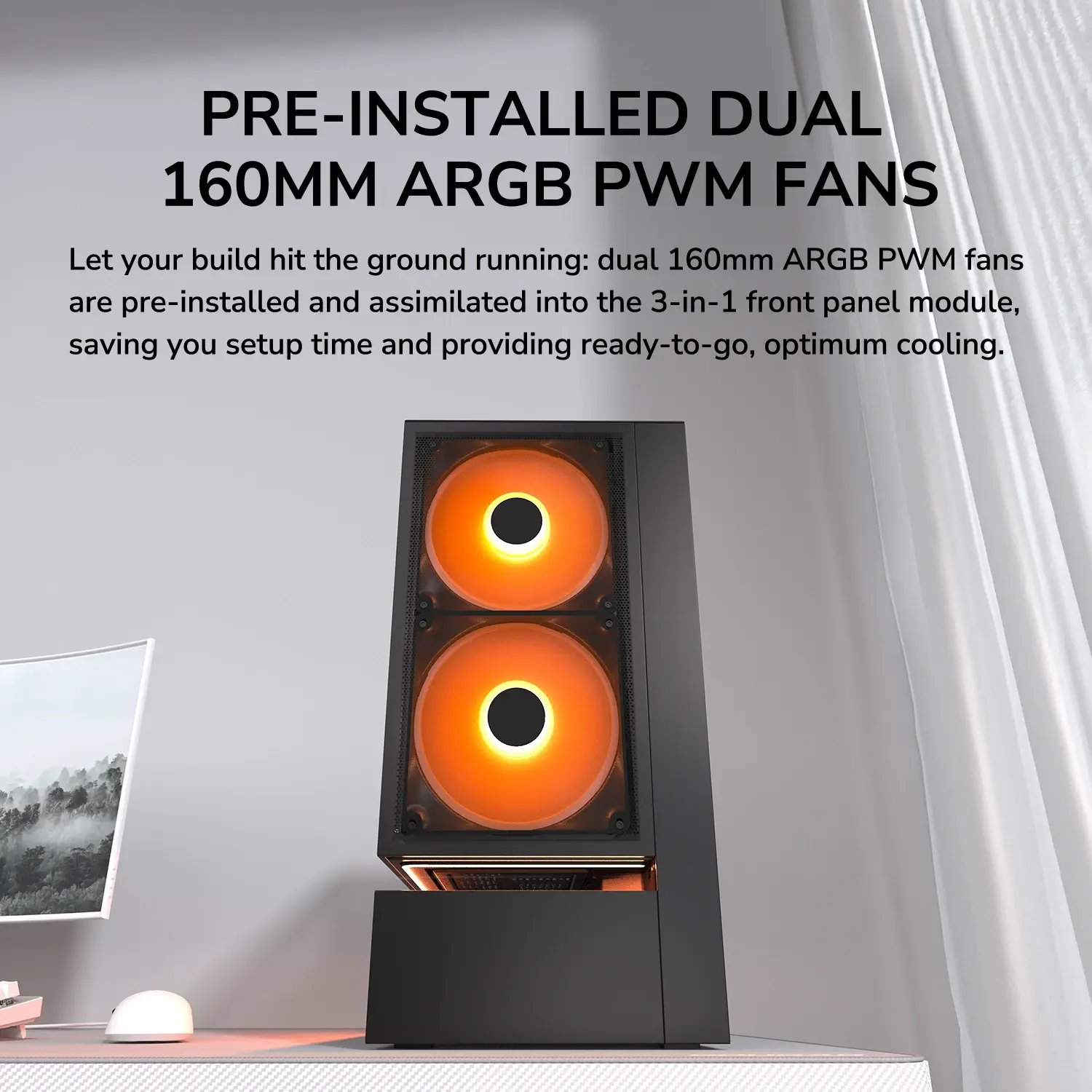 COUGAR PC skříň CFV235 Mesh White Mid