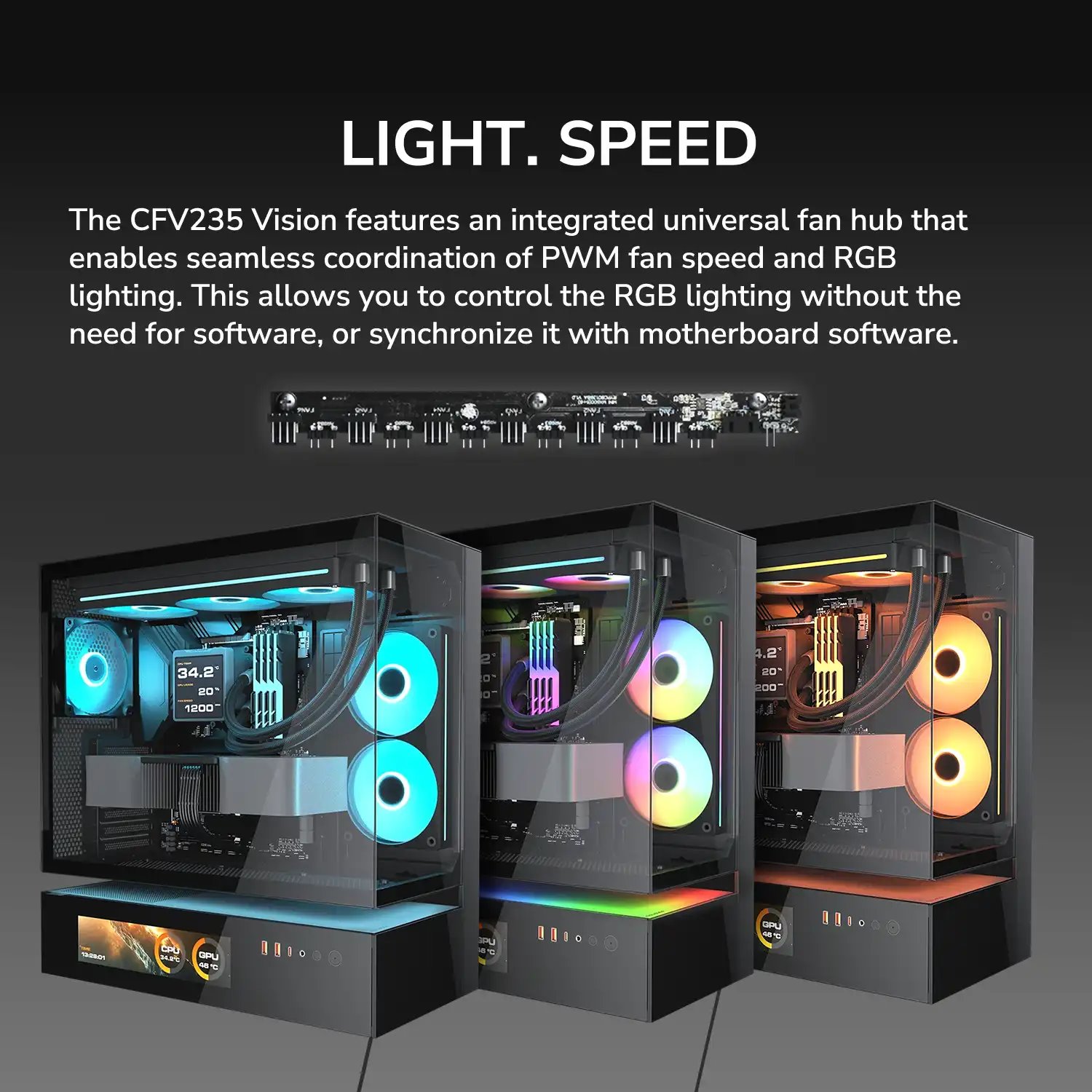 COUGAR PC skříň CFV235 White Vision Mid