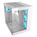 COUGAR PC skříň FV150 RGB White Mid tower Dual-Chamber ATX glass, 4x 120mm ARGB fans