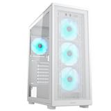 COUGAR PC skříň MX220 RGB White Mid Tower Mesh Front Panel 4 x 120mm ARGB Fans TG Left Panel