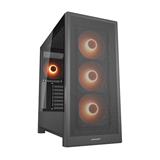 COUGAR PC skříň MX230 Black RGB Mid Tower Mesh Front Panel 4 x 120mm ARGB Fans TG Left Panel