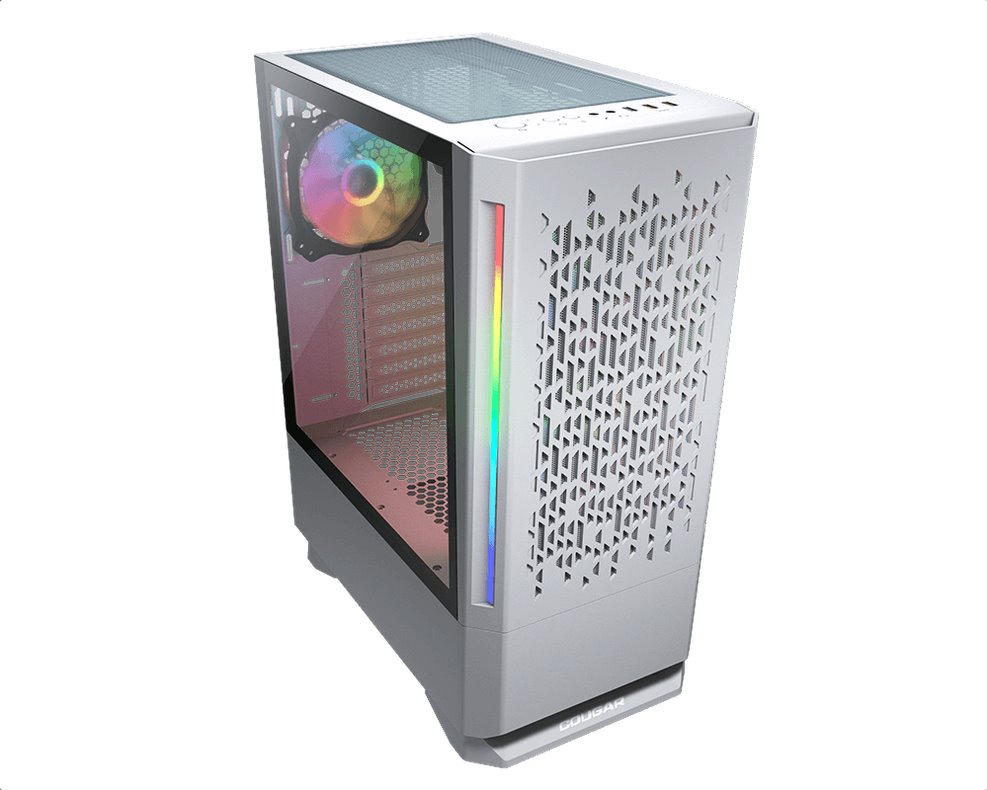 COUGAR PC skříň MX430 Air RGB Black Mid Tower Air Vents Front Panel with ARGB strips 3 x ARGB Fans 4mm TG Left Panel