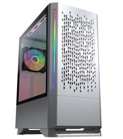 COUGAR PC skříň MX430 Air RGB White Mid Tower Air Vents Front Panel with ARGB strips 3 x ARGB Fans 4mm TG Left Panel