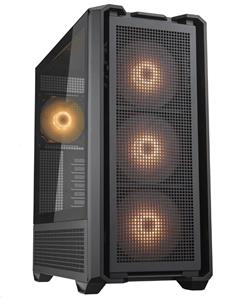 COUGAR PC skříň MX600 Black Mid Tower Mesh Front Panel 3 x 140mm + 1 x 120mm Fans TG Left Panel