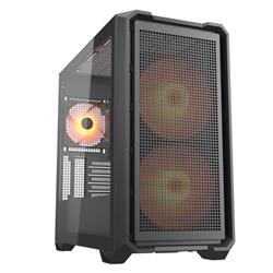 COUGAR PC skříň MX600 Black Mini Tower Mesh Front Panel 2 x 160mm + 1 x 120mm Fans Transparent Left Panel