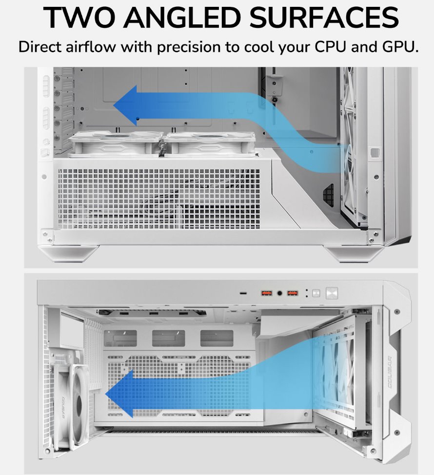 COUGAR PC skříň MX600 White Full Tower Mesh Front Panel 3 x 140mm + 1 x 120mm Fans TG Left Panel