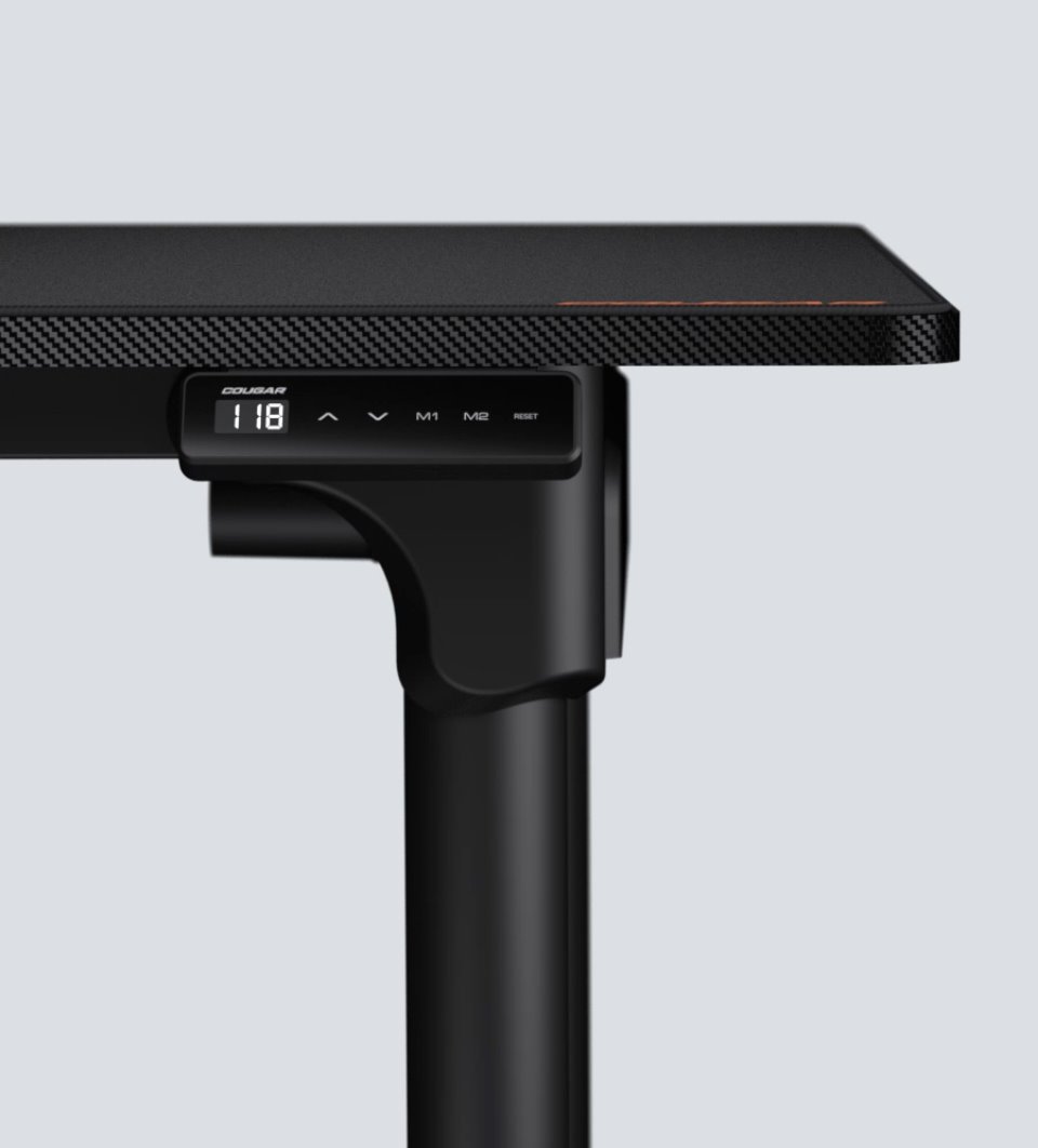 COUGAR stůl E-GRAV 180 BLACK elictric 1800 x 800 x 15 mm, 730~1180mm Silent Dual Motor Drive