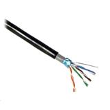 Elite venkovní kabel FTP Cat5e, drát, 4pár 24AWG, PE+PVC dvouplášt, 305m cívka, černá