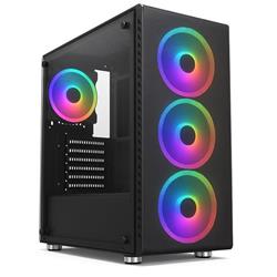 1stCOOL RAINBOW 4, skrinka ATX, 4x RGB ventilátor, USB3, čierna
