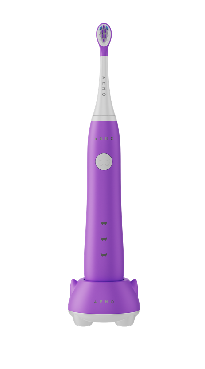 AENO Elektrický dětský kartáček DB9V - 19200 RMP, 3 módy, 600mAh, 3 hlavice Fialová