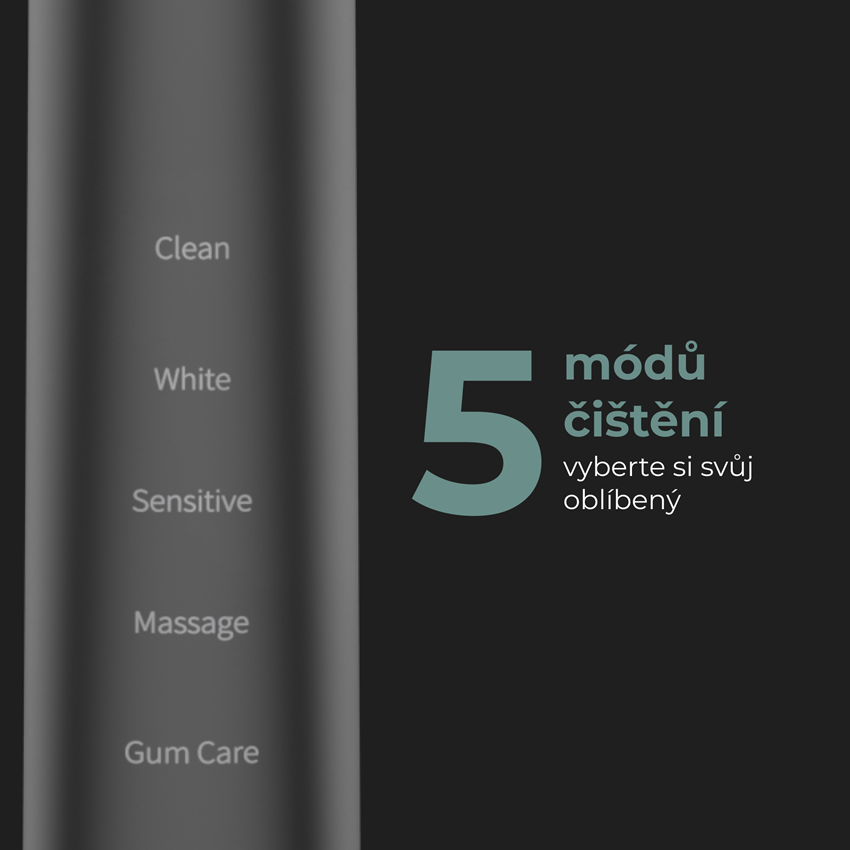 AENO Elektrický kartáček DB6 - 46000 RPM, 5 módů, Černá