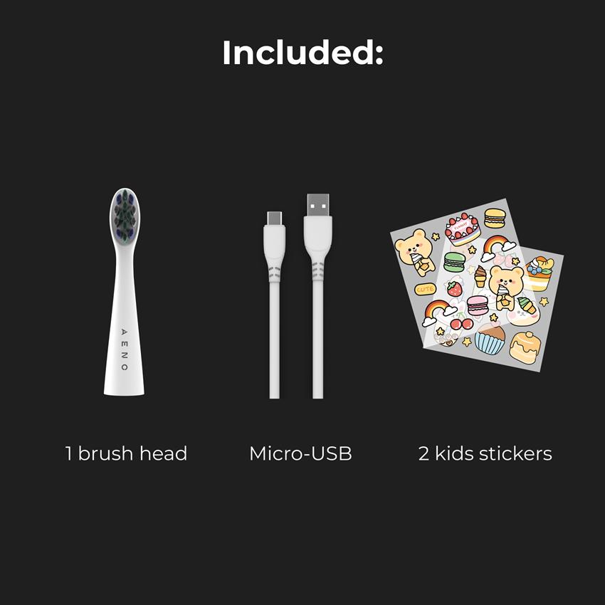 AENO Elektrický kartáček DB7 - 30000 RPM, 3 módy, Smart, 1 hlavice + 2 samolepky, Bílá