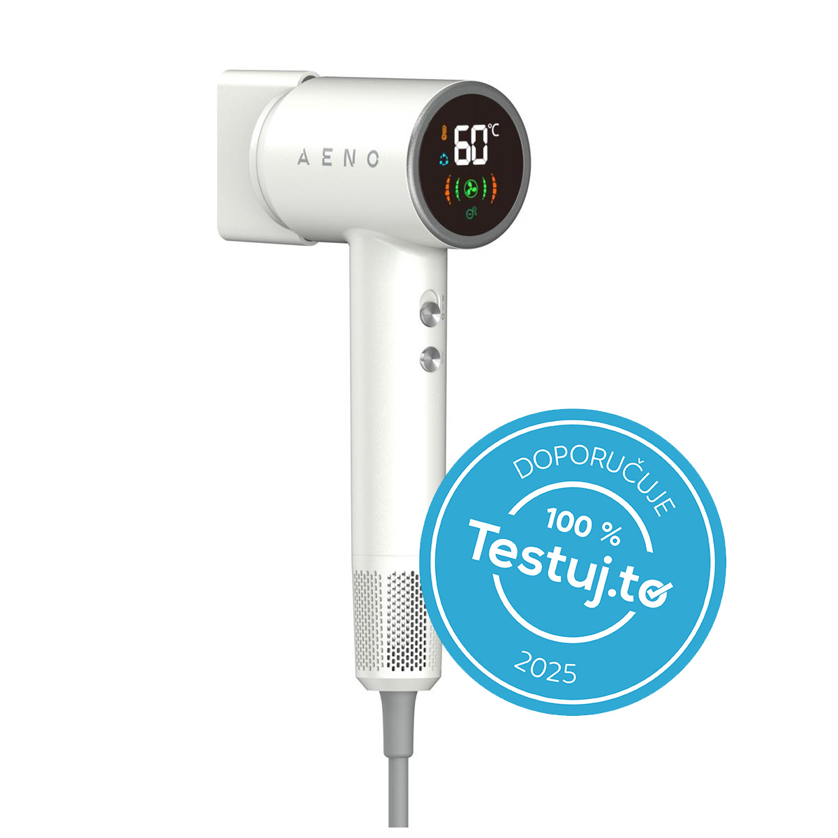 AENO Fén na vlasy HD4 - vysokorychlostní fén, technologie Dynamic Heat, Ionizace, LCD displej