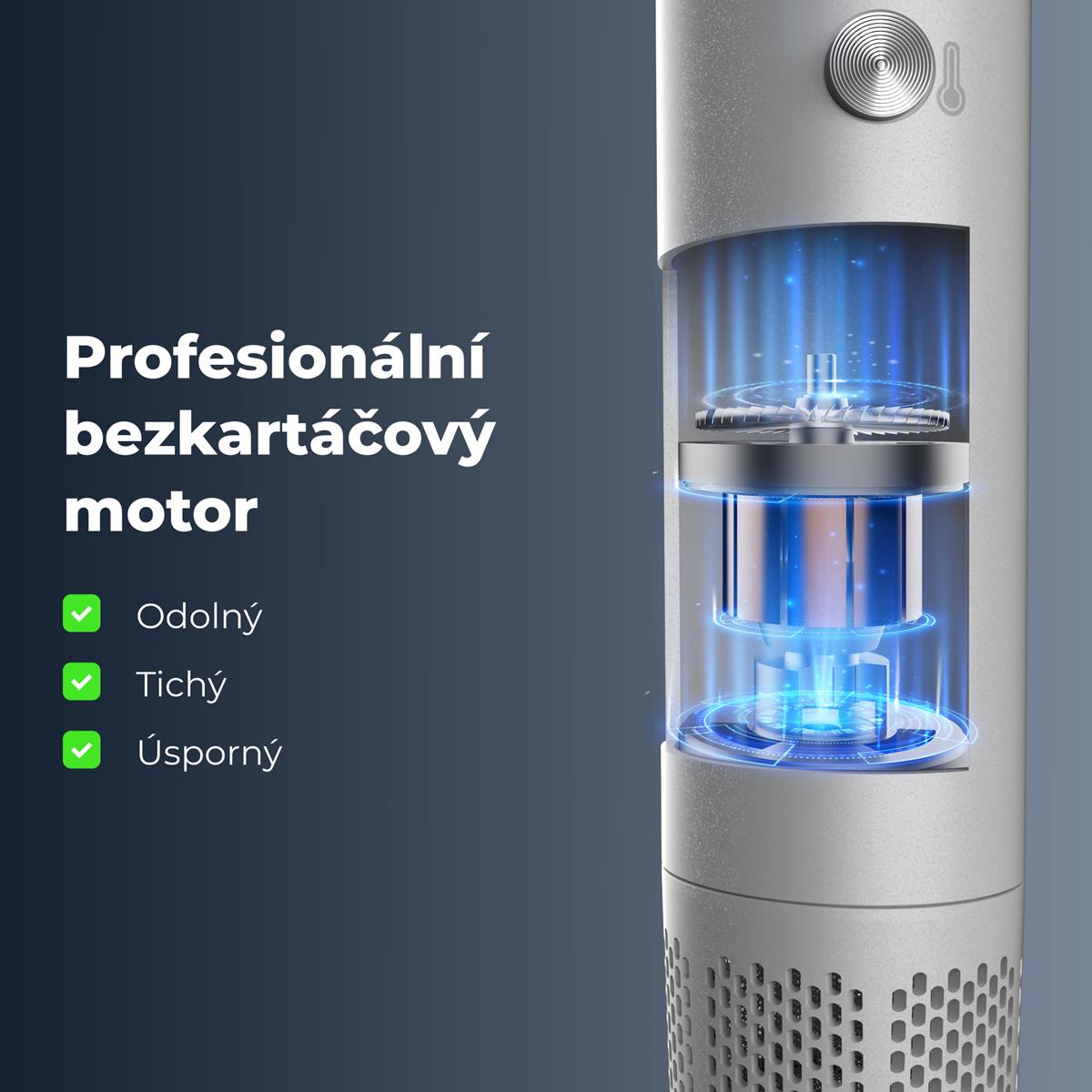 AENO Fén na vlasy HD4 - vysokorychlostní fén, technologie Dynamic Heat, Ionizace, LCD displej