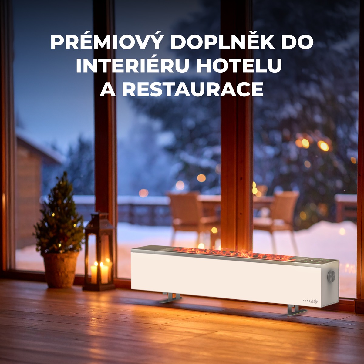 AENO FH1S Chytré Topení,konvekce + efekt plamene, 2000W, Bílá