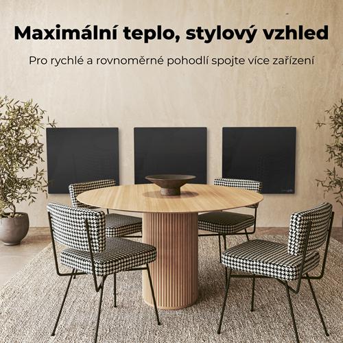 AENO GH12s Quadro Chytré Topení, infrared + konvekce, tvrzené sklo, 500W, 50x50cm, Černá