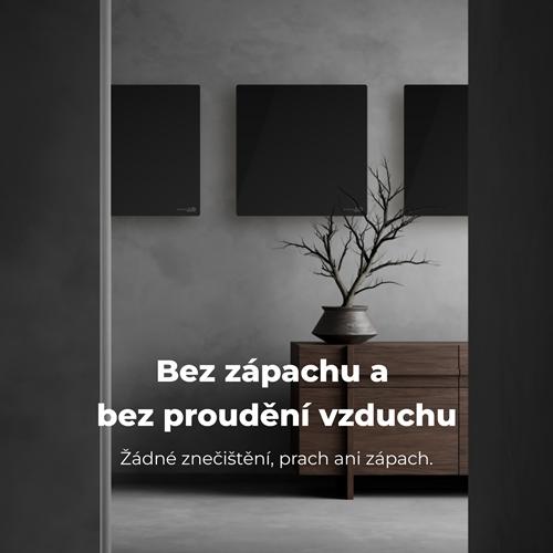 AENO GH12s Quadro Chytré Topení, infrared + konvekce, tvrzené sklo, 500W, 50x50cm, Černá