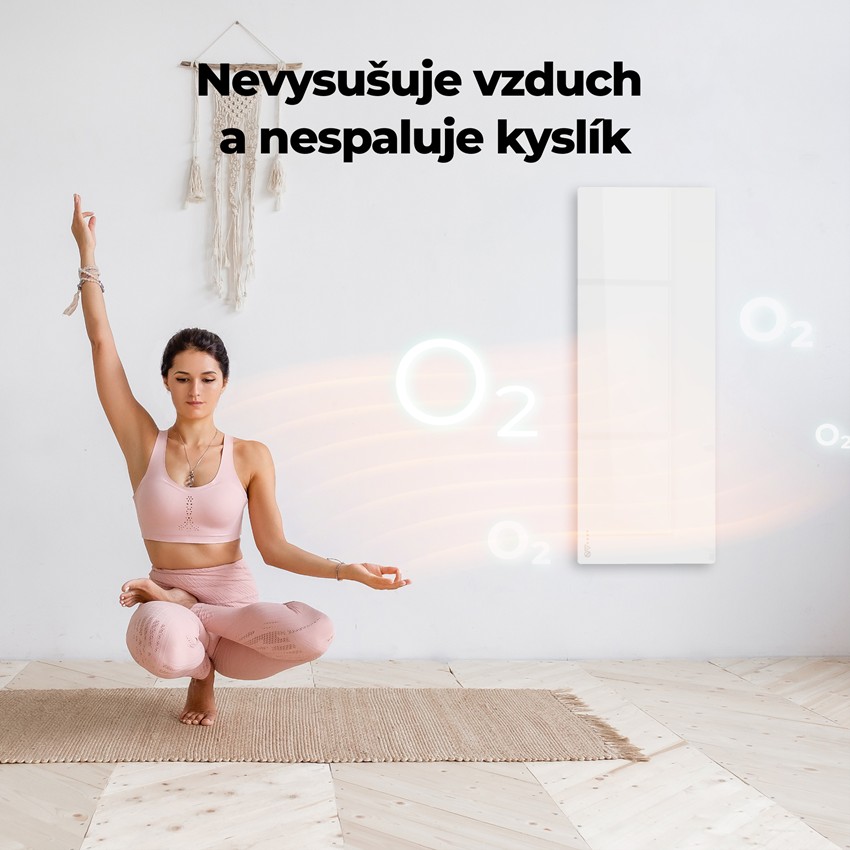 AENO GH3s Chytré Topení, infrared + konvekce, tvrzené sklo,LED displej, 700W, Bílá