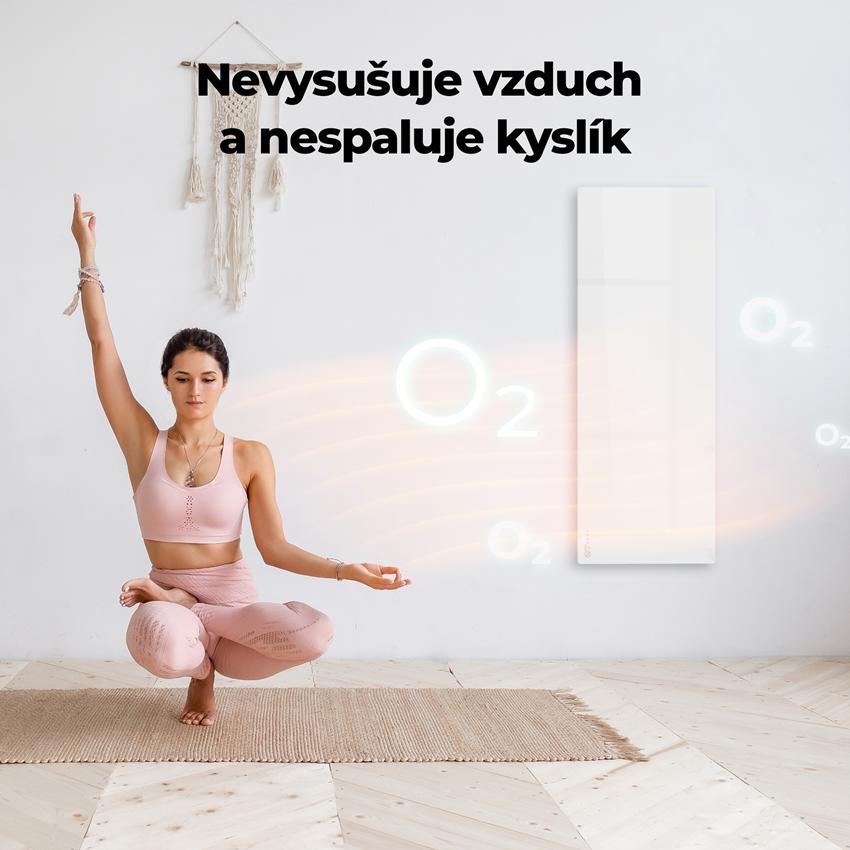 AENO GH3s Chytré Topení, infrared + konvekce, tvrzené sklo,LED displej, 700W, Bílá