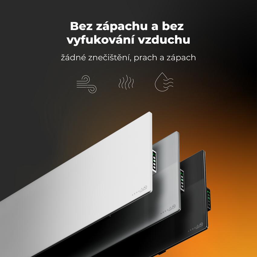 AENO GH3s Chytré Topení, infrared + konvekce, tvrzené sklo,LED displej, 700W, Bílá