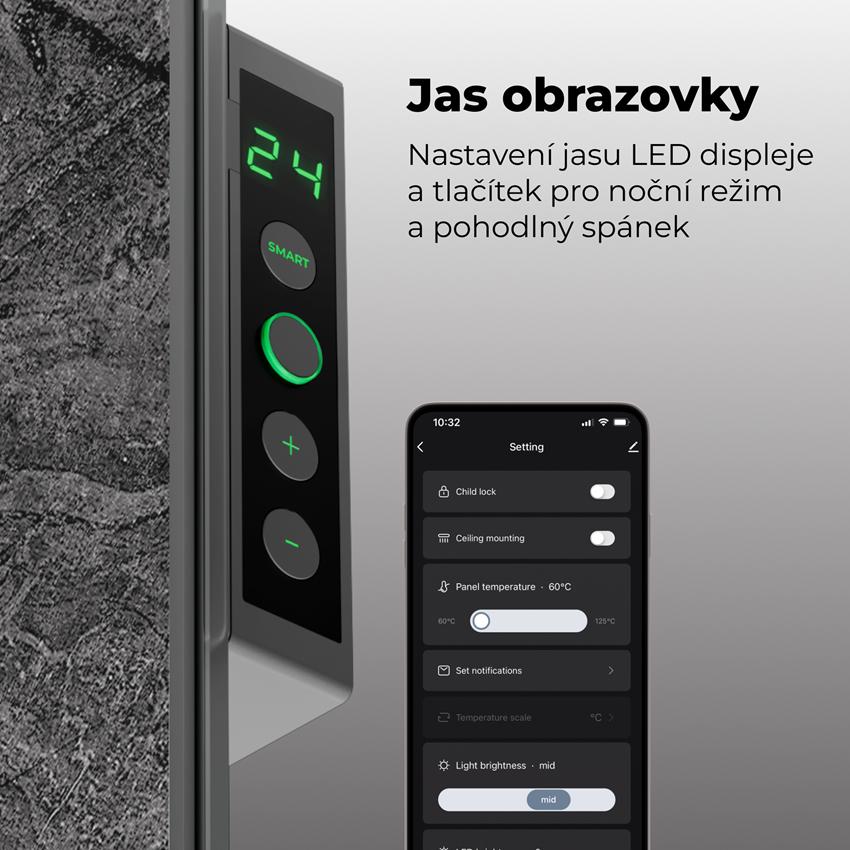 AENO GH6s Chytré Topení, infrared + konvekce, tvrzené sklo,LED displej, 700W, Antique marble - LIMITOVANÁ EDICE