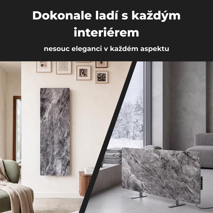 AENO GH6s Chytré Topení, infrared + konvekce, tvrzené sklo,LED displej, 700W, Antique marble - LIMITOVANÁ EDICE