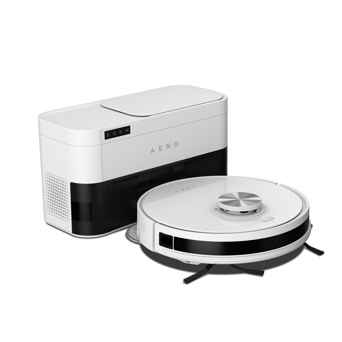 AENO Robotický vysavač RC6S - suchý i mokrý úklid, HEPA, 4000Pa, 3200mAh, LiDAR, vysýpací stanice, 2 rotační mopy, bílá