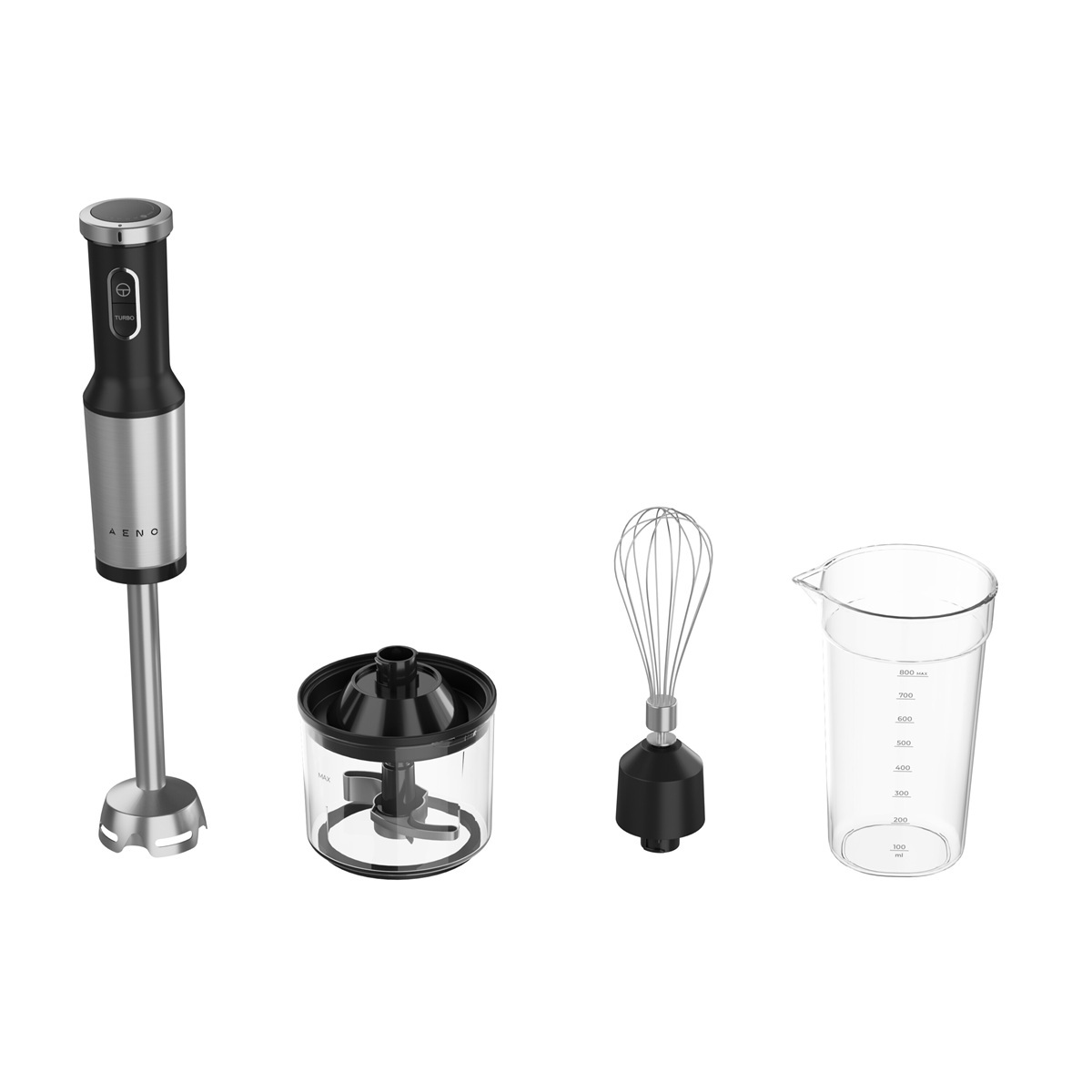 AENO Tyčový mixér HB4B - 1200W, šlehač, sekáček, nádoba, černá