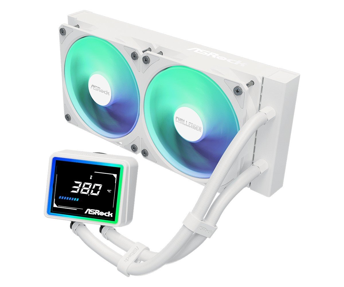 AIOCOOL Asrock Challenger White 240 Digital, ARGB, White, 240mm