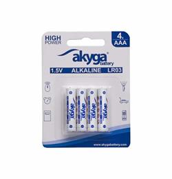 Akyga alkalická baterie AAA LR03 Zn-MnO2, 1.5V/1300mAh, blister 4x