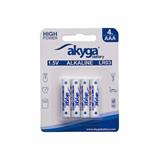 Akyga alkalická baterie AAA LR03 Zn-MnO2, 1.5V/1300mAh, blister 4x