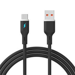 Akyga Kabel USB-A / USB-C 1m AK-USB-62 18W, Black Silicone