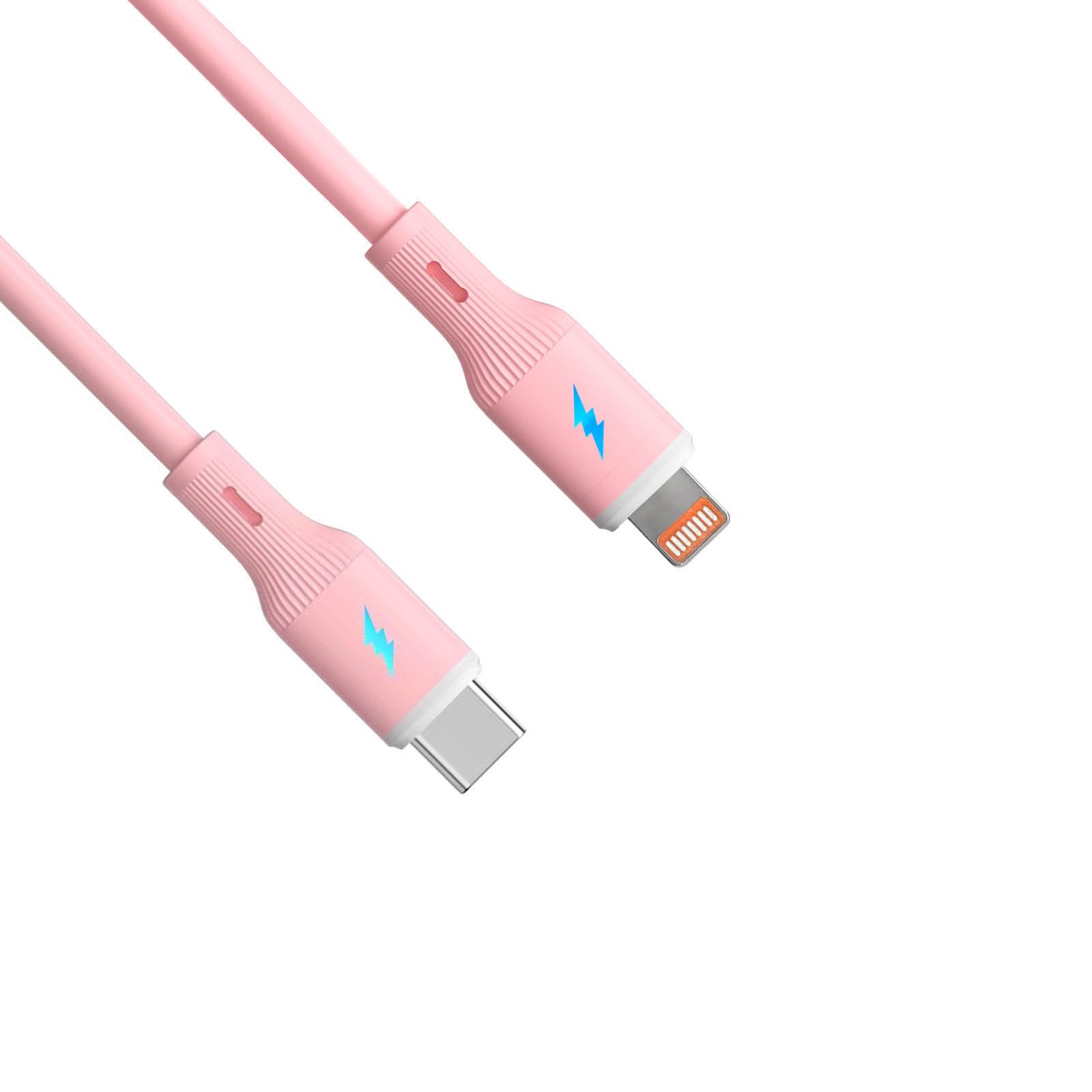 Akyga Kabel USB-C / Lightning 1m AK-USB-71 30W, Pink Silicone