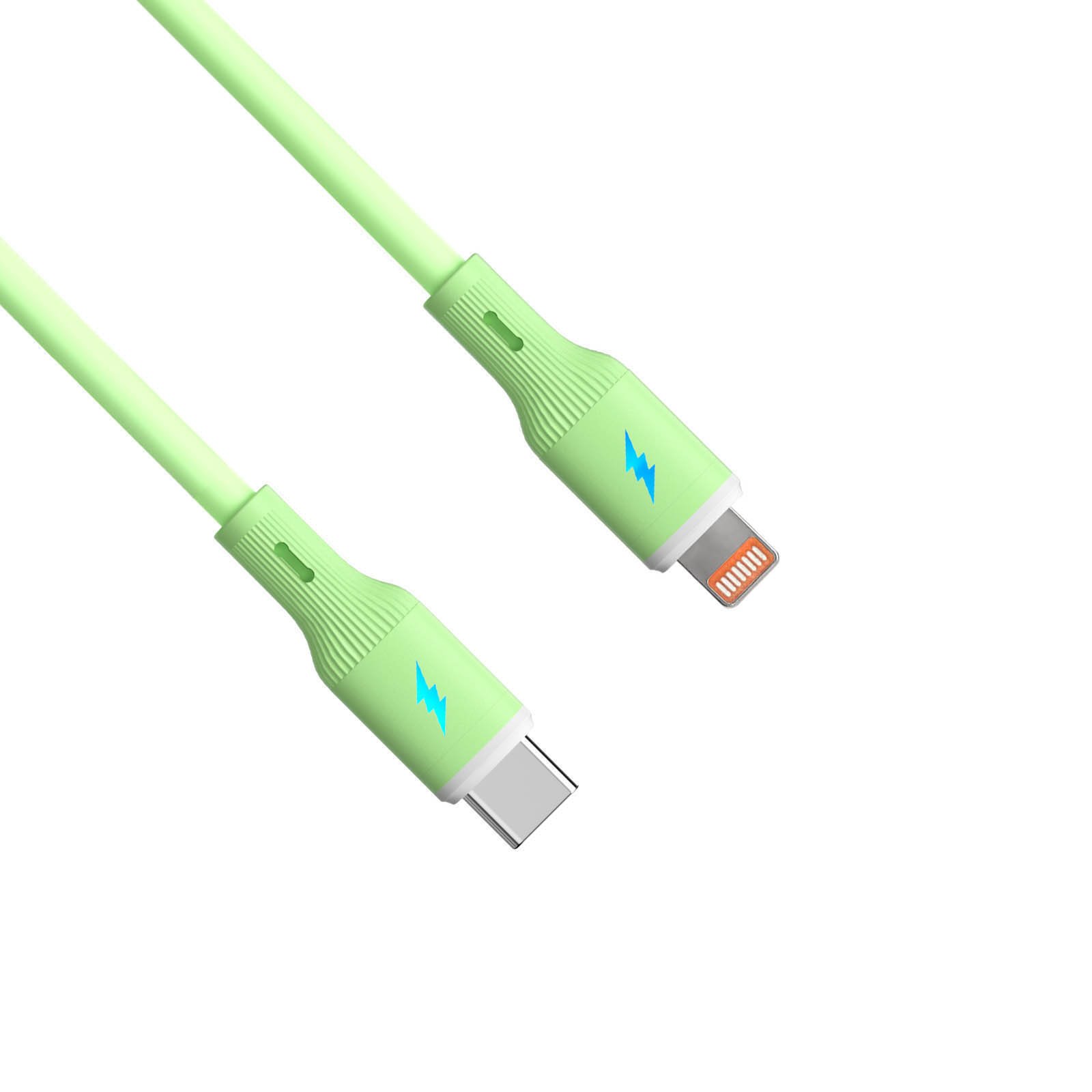 Akyga Kabel USB-C / Lightning 1m AK-USB-73 30W, Green Silicone
