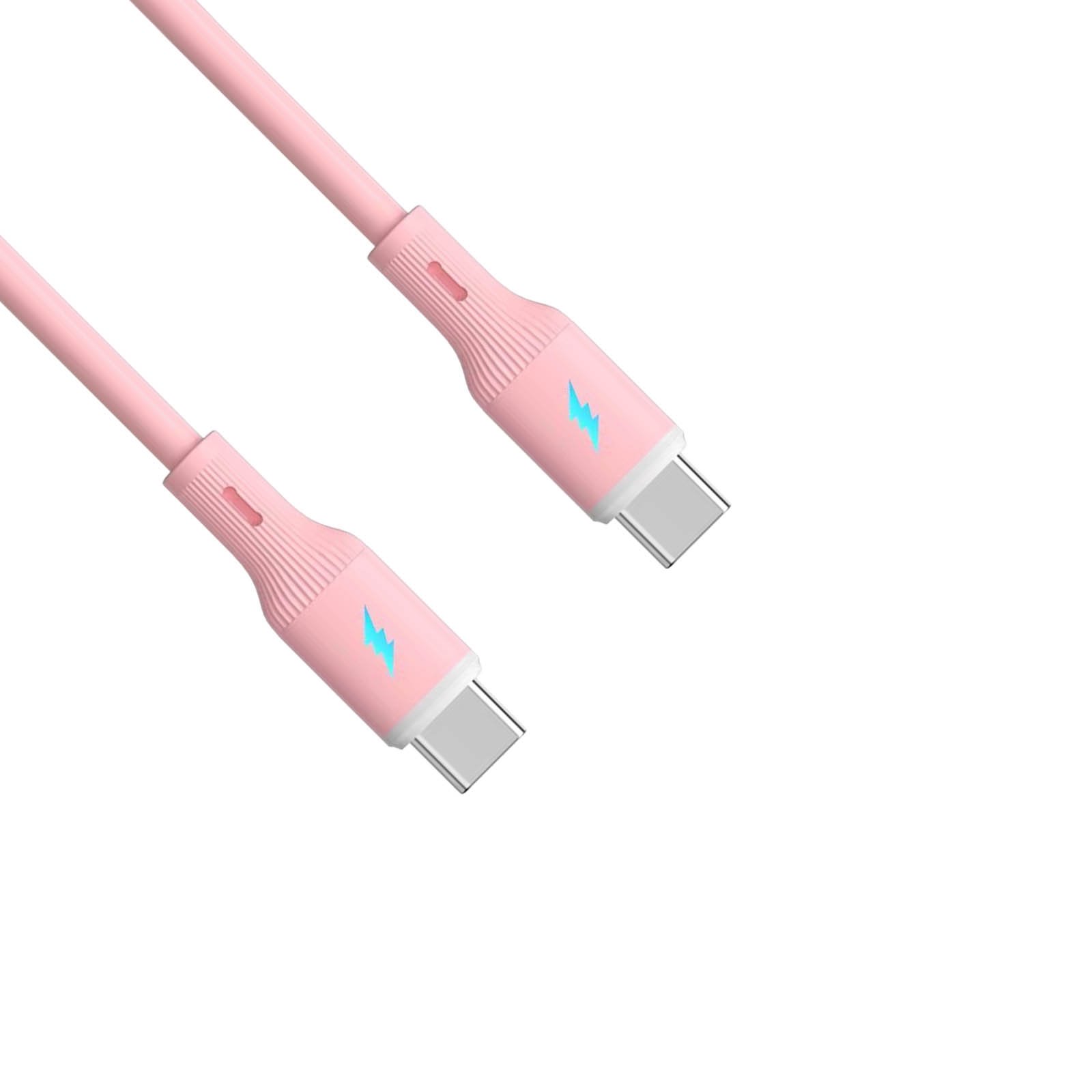 Akyga Kabel USB-C / USB-C 1m AK-USB-66 60W, Pink Silicone