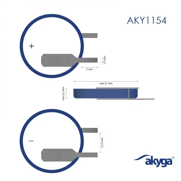 Akyga lithiová baterie CR2032 PT2AS Li-MnO2 3V/210mAh 2-Pin