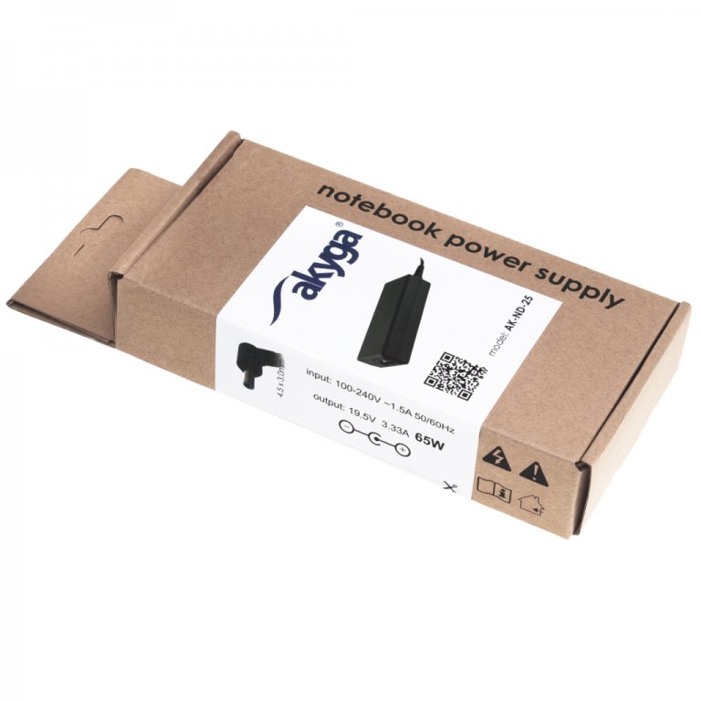 Akyga Nabíječka na notebook 19.5V/3.33A 65W 4.5x3.0 mm + pin pro HP