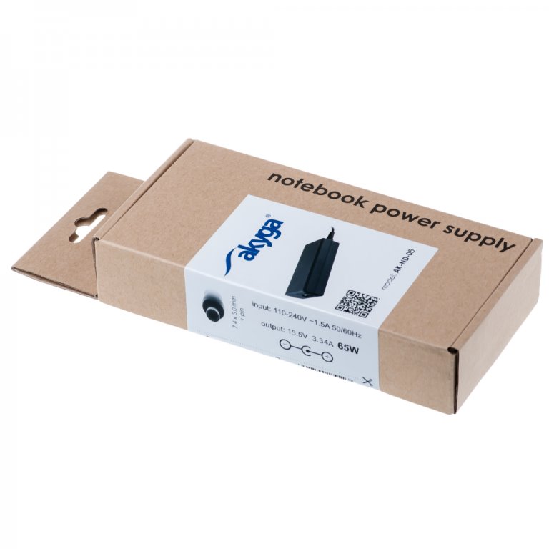 Akyga Nabíječka na notebook 19.5V/3.34A 65W 7.4x5.0 mm + pin pro DELL
