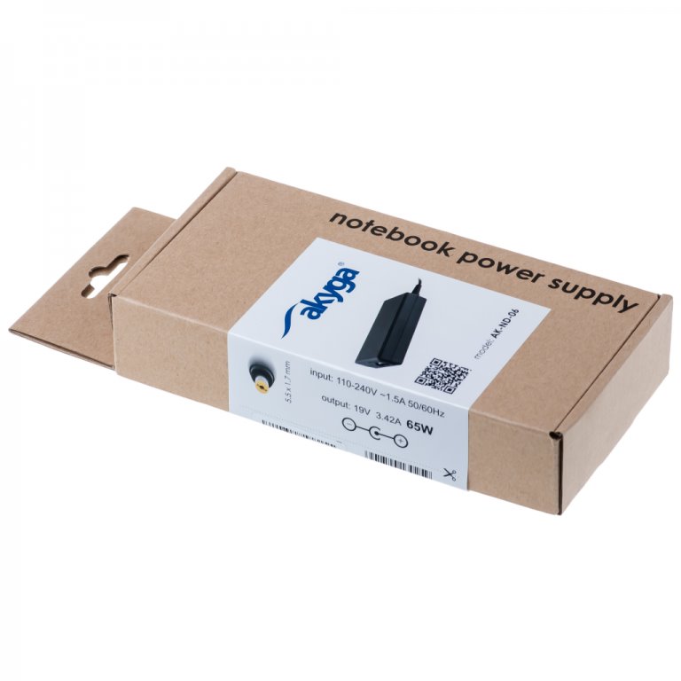Akyga Nabíječka na notebook 19V/3.42A 65W 5.5x1.7 mm pro ACER