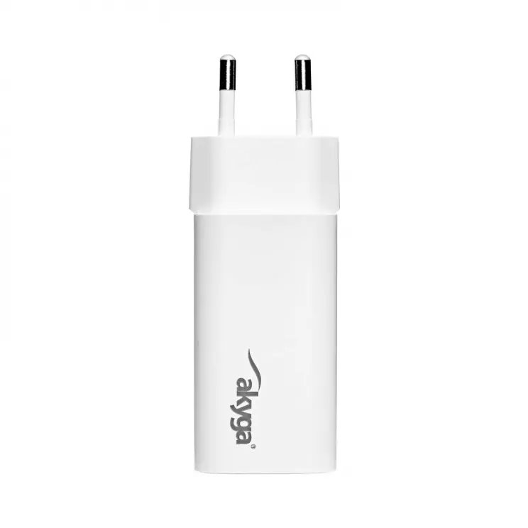 Akyga Nabíječka univerzální USB-C PD 5-20V / max. 3.25A 65W Quick Charge 3.0 GaN, bílá