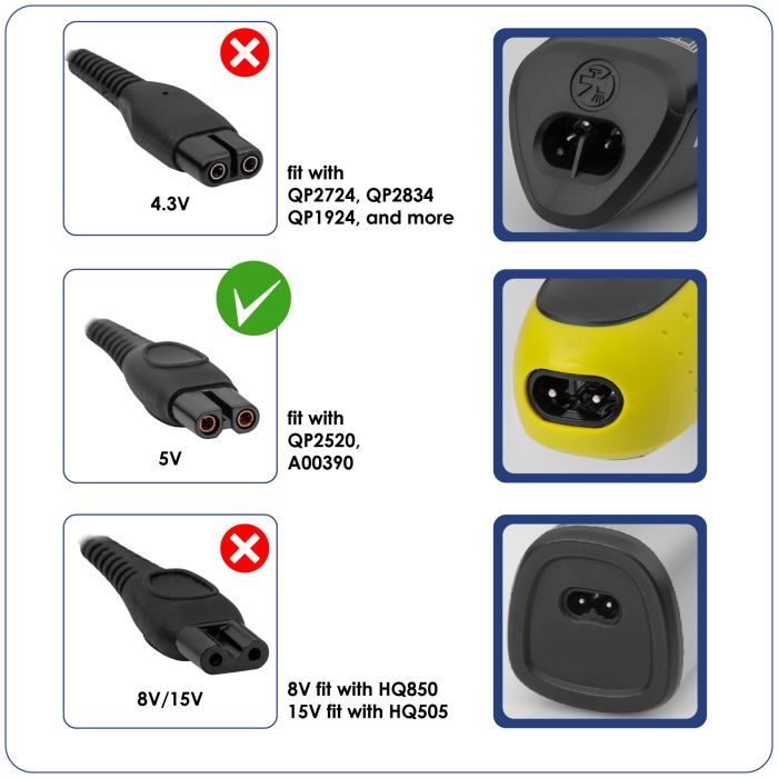 Akyga Napájecí kabel 15V/360mA 5.4W pro Philips OneBlade, kabel 1.8m